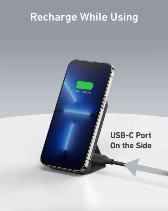 باور بنك أنكر 622 مغناطيسي 5000mAh مع حامل قابل للطي - أبيض image 6