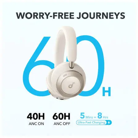 سماعة أنكر ساوند كور سبيس ون برو لاسلكية فوق الأذن - أبيض image 3