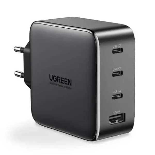 شاحن يوجرين نكسود 100 واط 4 منافذ GaN Fast Charger CD226 - أسود image 0
