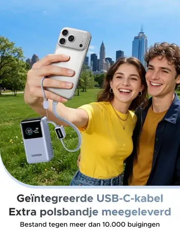 باور بنك يوجرين 10000 مللي أمبير 55 واط بكابل USB-C مدمج P727 - أزرق image 8