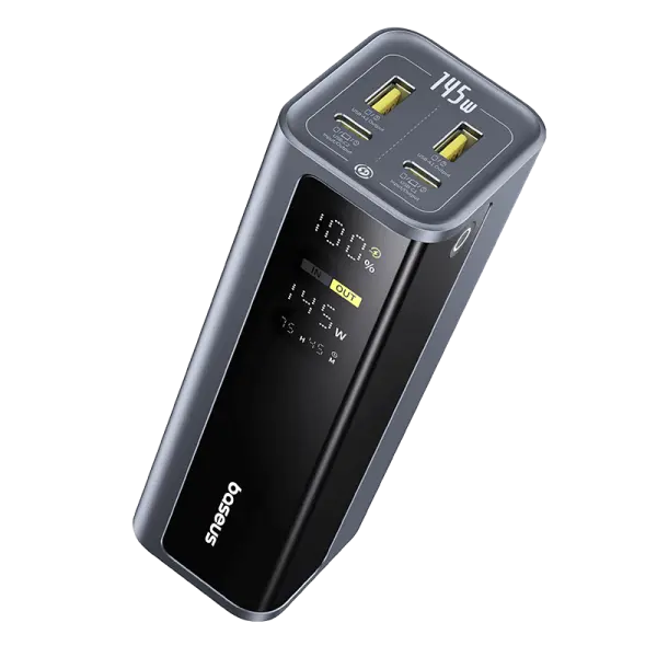 OS-Baseus EnerGeek GP12 Fast Charging Power Bank with Digital Display 20800mAh 145W Space Grey (Includes Type-C to Type-C Cable 1M 100W) image 3