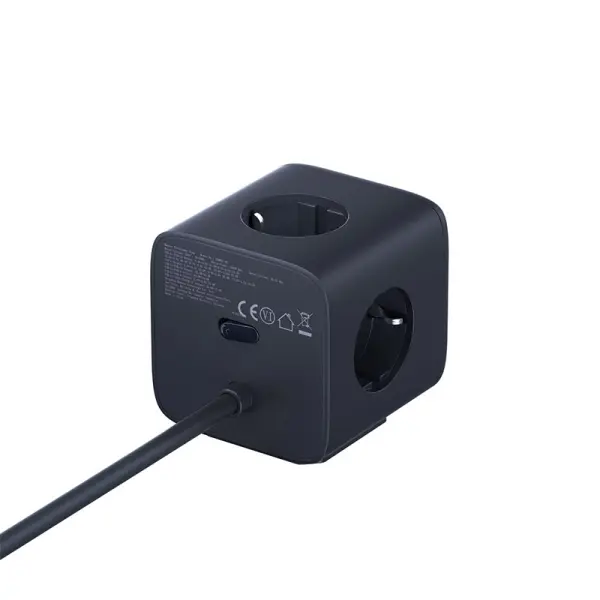 OS-Baseus EnerFill FA11 Cube Power Strip 3AC+1U+1C 67W 1.5m EU Cosmic Black image 7