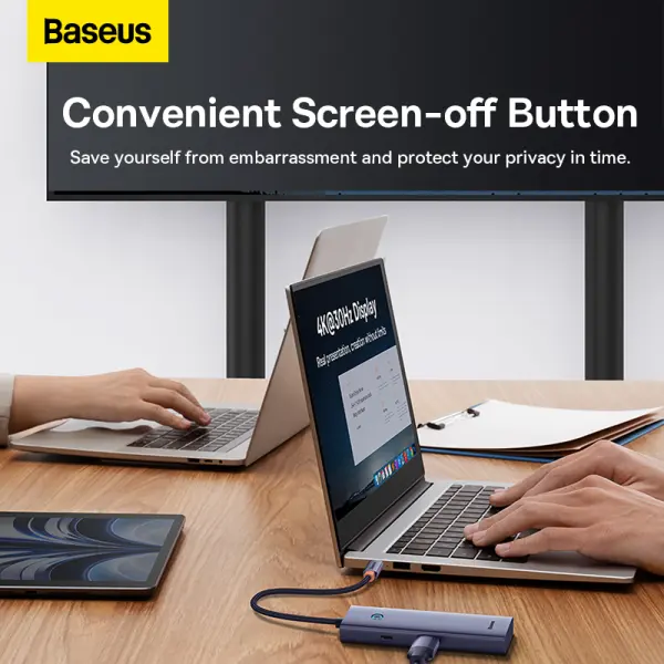 موزع منافذ بيسوس Baseus UltraJoy بـ 5 منافذ من Type-C - لون رمادي (ضمان سنتين) image 2