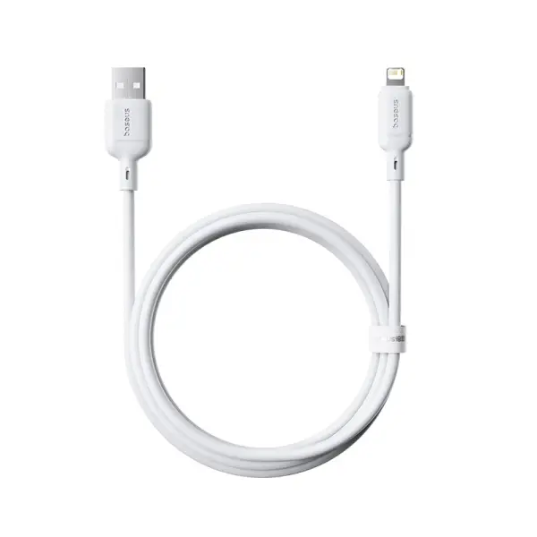 Baseus Silky Series Fast Charging Cable USB to iP 2.4A 2m Moon White image 1