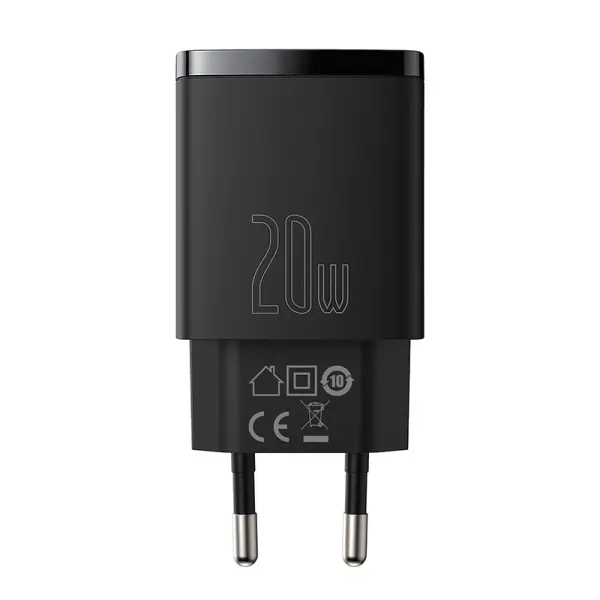 شاحن سريع بيسوس Baseus Super Si بقوة 20 واط منفذ Type-C - لون أسود image 2