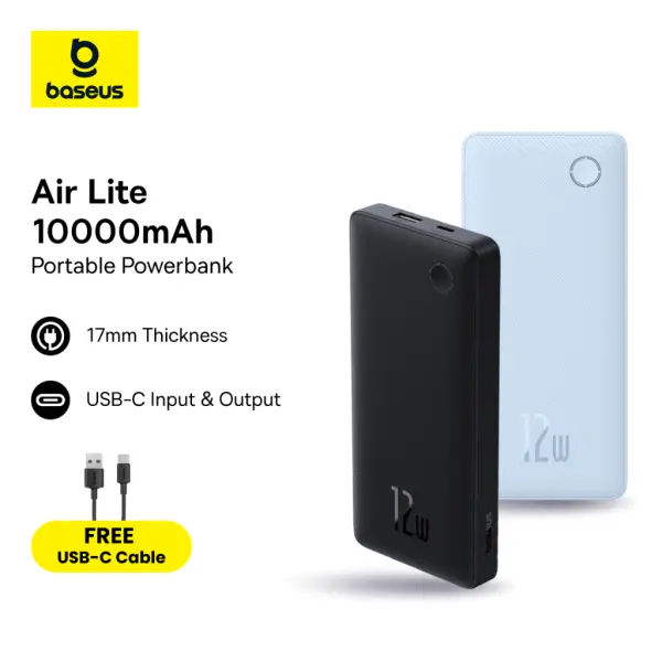 باور بنك باسيوس Baseus Airpow Lite سعة 10000 مللي أمبير قدرة 15 واط - أسود image 3