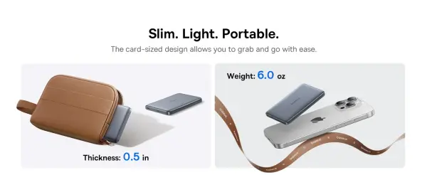 باور بنك بيسوس Qi2 مغناطيسي 10000mAh بقدرة 27W - أسود image 4