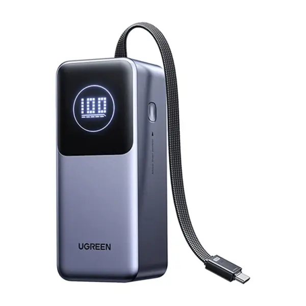 باور بنك يوجرين 20000 مللي أمبير 130 واط مع كابل مدمج (PB723) – أسود image 1