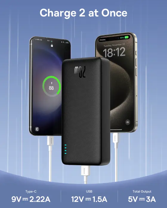 OS-Baseus Airpow Fast Charge Power Bank 20000mAh 20W Cluster Black  Black image 7