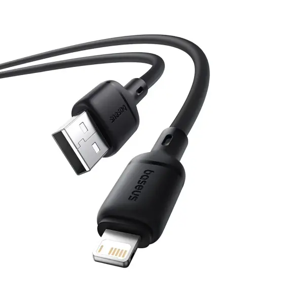 Baseus Silky Series Fast Charging Cable USB to iP 2.4A 2m Cluster Black image 0