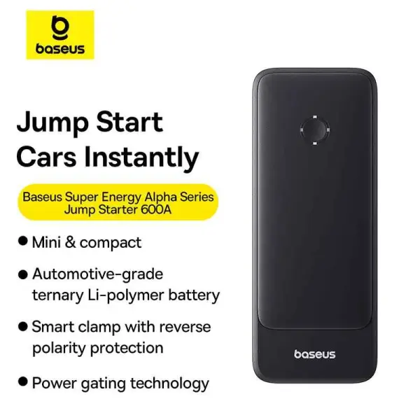 بادئ تشغيل سيارة بايسوس Super Energy Alpha 600 أمبير أسود كوني image 3
