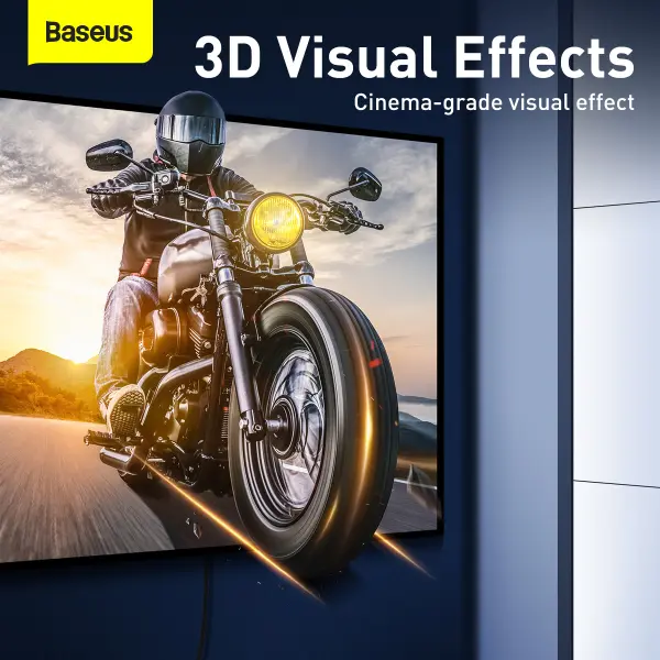 كابل اتش دي ام اي بيسوس Baseus High Definition يدعم دقة 8K بطول 3 متر - لون أسود image 6