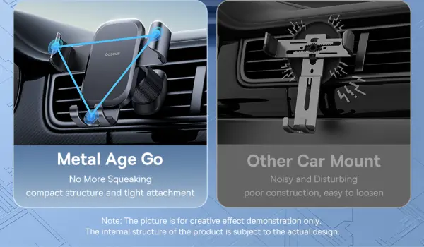 Baseus Metal Age Go Gravity Car Mount Air Outlet Version Cosmic Black image 3
