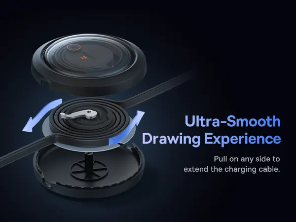 Baseus Free2Draw Retractable Crystal Fast Charging Data Cable USB to M+L+C 100W 1.1m Cluster Black image 3