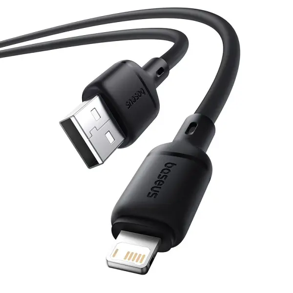 Baseus Silky Series Fast Charging Cable USB to iP 2.4A 1m Cluster Black image 0
