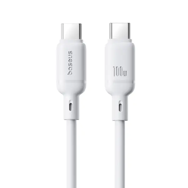 Baseus Silky Series Fast Charging Cable Type-C to Type-C 100W 1m Moon White image 0