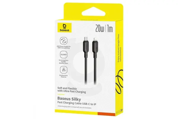 Baseus Silky Series Fast Charging Cable Type-C to iP 20W 2m Moon White image 2