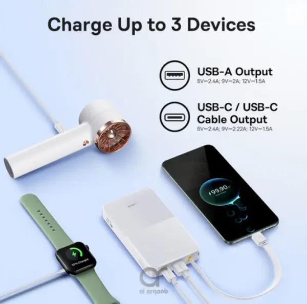 OS-Baseus EnerFill FC51 Bipow2 Pro Digital Display Power Bank  with Moon White image 11