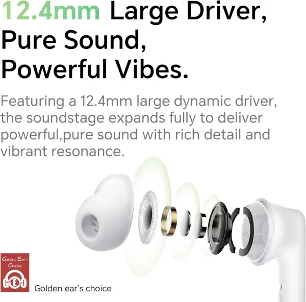 هونور سماعة أذن لاسلكية Earbuds A Pro مع ميزة إلغاء الضوضاء النشط 49dB - لون أبيض image 5