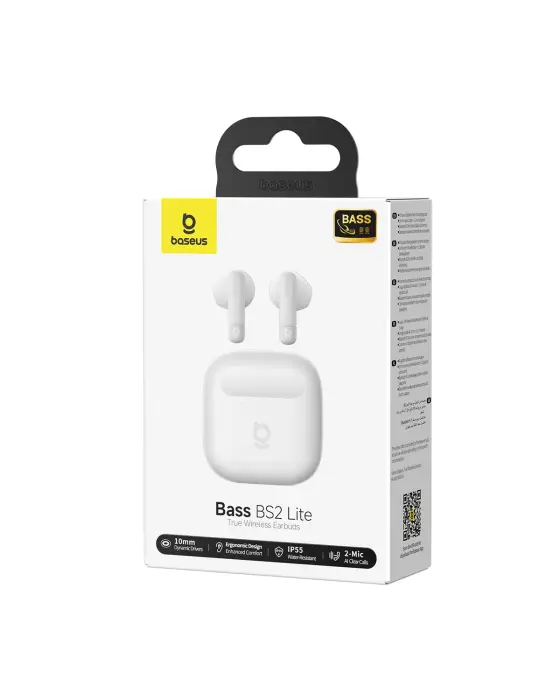 سماعة بلوتوث بيسوس Baseus BS2-Lite TWS ابيض ضمان سنتين image 2