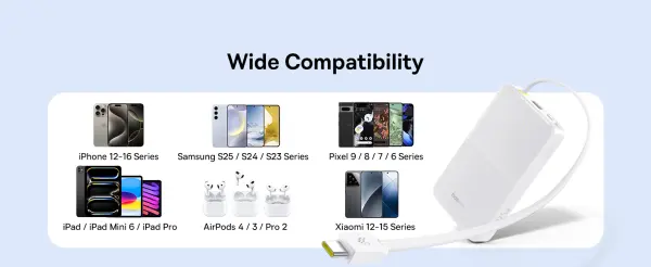 OS-Baseus EnerFill FC51 Bipow2 Pro Digital Display Power Bank  with Moon White image 9