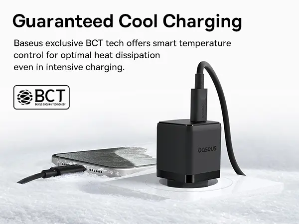 Baseus Palm Fast Charger 1C 20W EU Cluster Black  (with Baseus Mini White Cable USB-C to USB-C 60W (20V/3A) 1m Cluster Black) image 2