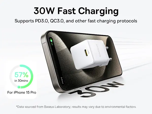OS-Baseus Palm Fast Charger 1C 30W EU Moon White image 2