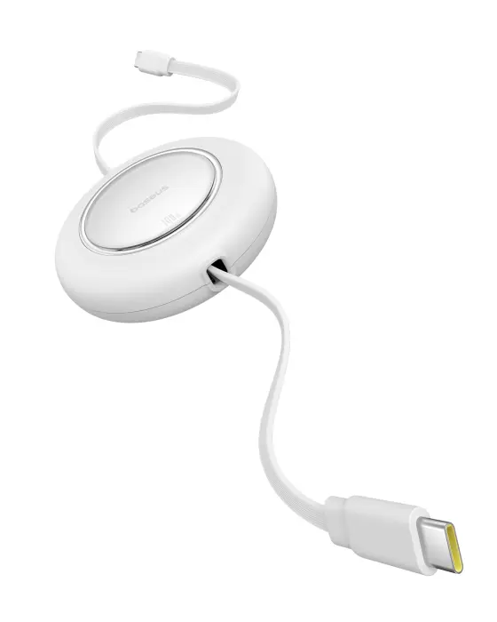Baseus Free2Pull Mini Retractable Charging Cable USB-C to USB-C 100W 2m Moon White image 3