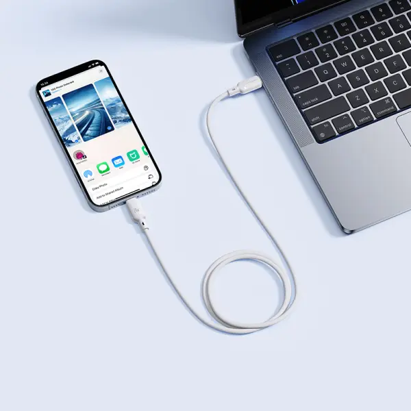 Baseus Silky Series Fast Charging Cable Type-C to iP 20W 1m Moon White image 2