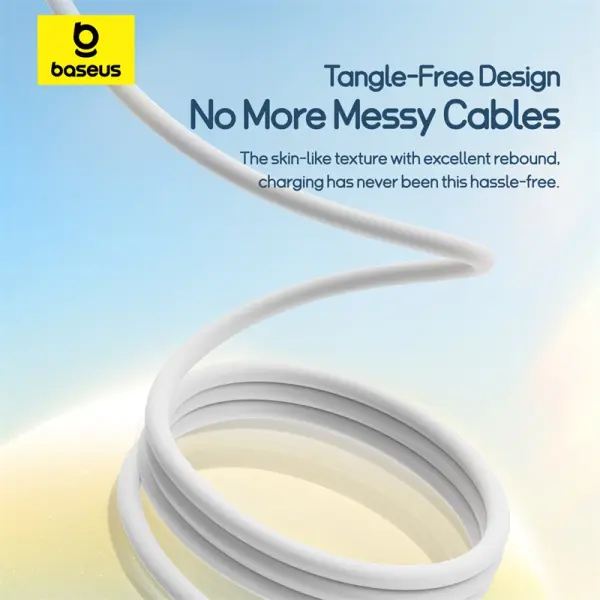 Baseus Ultra-Fast One-for-Three Fast Charging Cable USB-A to M+L+C 3.5A 1.3m Moon White image 5