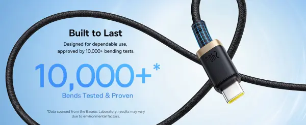 Baseus Dura Fast Charging Data Cable USB-C to USB-C 240W 1m Gold Black image 6