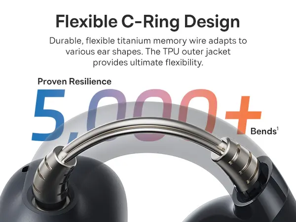 Baseus Bass BC1 Open-Ear True Wireless Earbuds (Clip-on Type) Cluster Black image 4