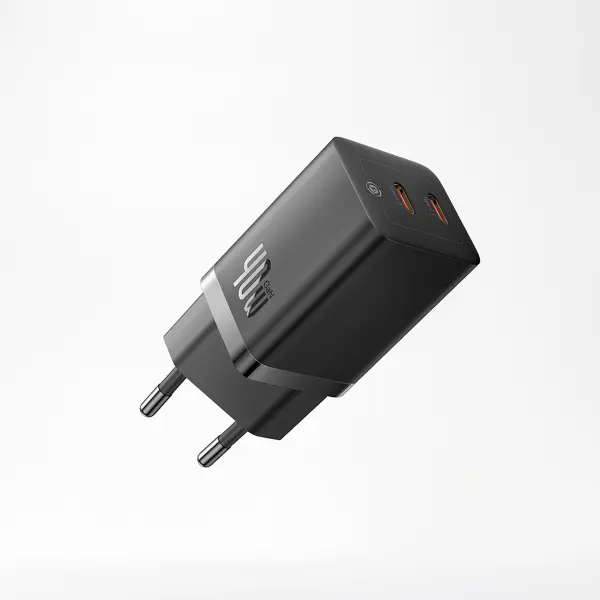 شاحن سريع بيسوس Baseus GaN5 Pro بقوة 40 واط منفذين Type-C - لون أسود image 0
