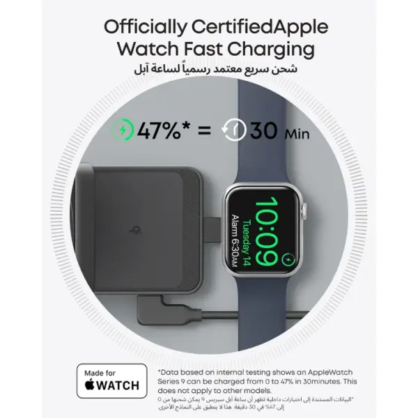 منصة شحن أنكر ماج جو لاسلكية 3 في 1 قابلة للطي بقدرة 15W - أسود image 4