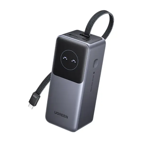 باور بنك يوجرين 20000 مللي أمبير 130 واط مع كابل مدمج (PB723) – أسود image 0
