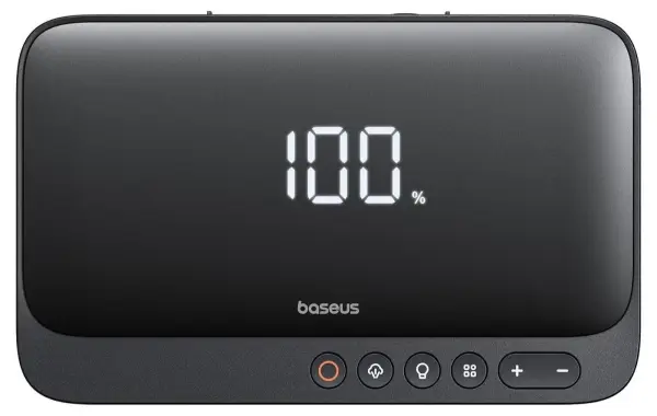 جامب استارتر ومضخة هواء للسيارات بيسوس 4 في 1 بقوة 600A وبطارية 6000mAh - أسود image 1