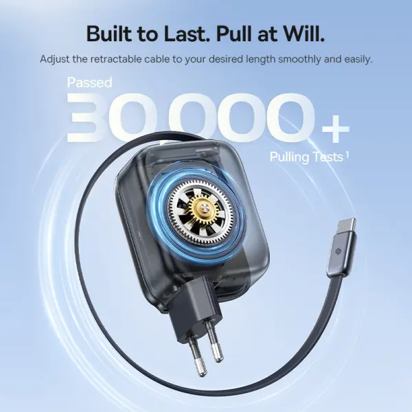 OS-Baseus EnerCore CJ11 Fast Charger with Retractable Cable 2C 45W EU Cosmic Black image 4