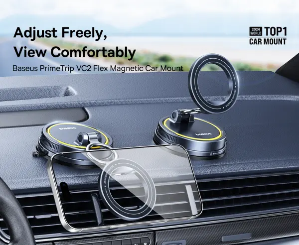 Baseus VC2 Flex Magnetic Car Mount Suction Cup Veersion NEW Cosmic Black image 1