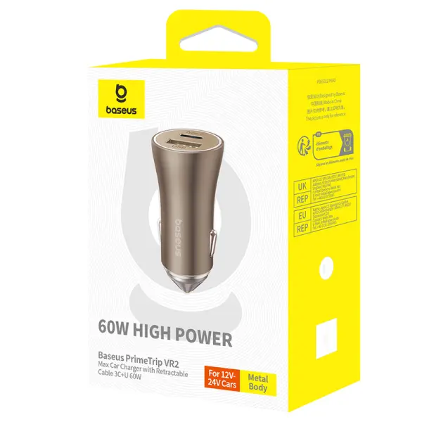 Baseus PrimeTrip VP1 Car Charger U+C 60W Stellar Gold image 2
