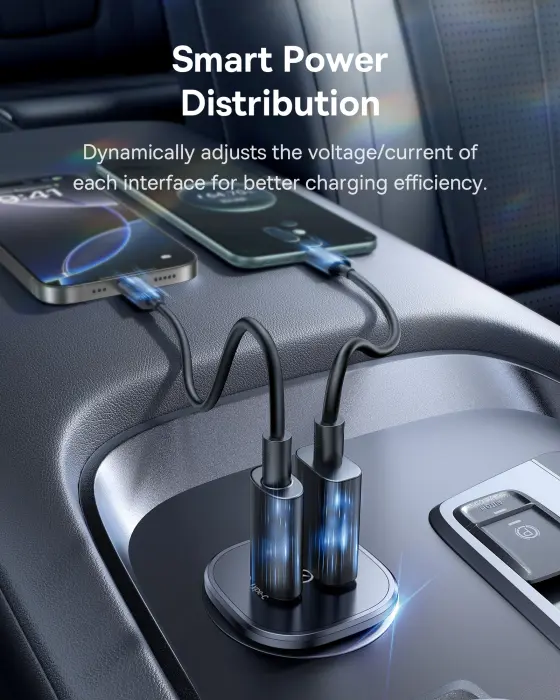 OS-Baseus GoTrip DP1 Car Charger C+U 30W Cosmic Black image 1