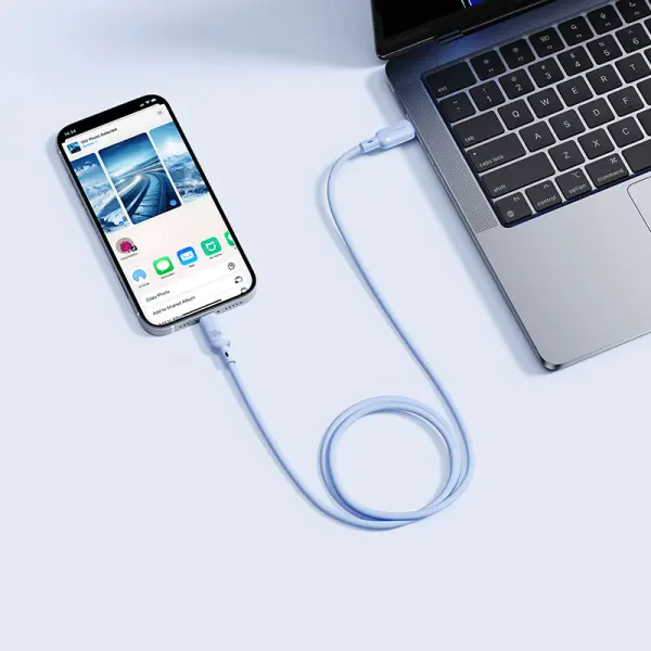 Baseus Silky Series Fast Charging Cable Type-C to Type-C 100W 2m Moon White image 2
