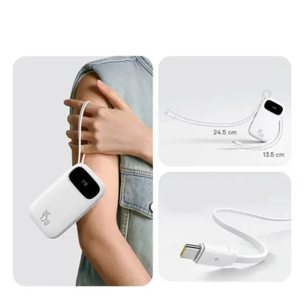 Baseus EnerFill FC31 Power Bank 20000mAh 45W Moon White image 4