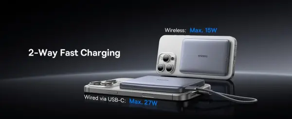 باور بنك بيسوس Qi2 مغناطيسي 10000mAh بقدرة 27W - أسود image 6