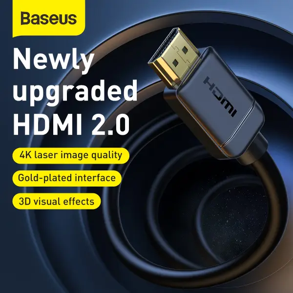 كابل اتش دي ام اي بيسوس Baseus High Definition يدعم دقة 4K بطول 3 متر - لون أسود image 2
