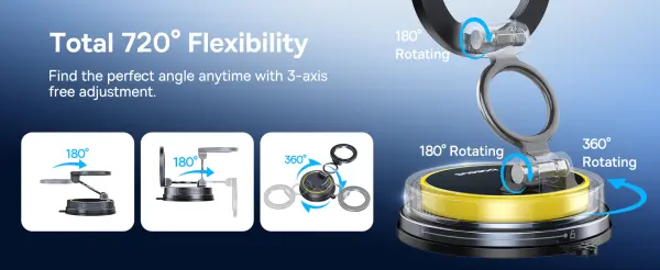 Baseus VC2 Flex Magnetic Car Mount Suction Cup Veersion NEW Cosmic Black image 4