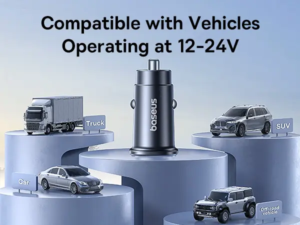 Baseus GoTrip Car Charger C+C 30W Cosmic Black image 1