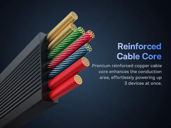 Baseus Free2Draw Retractable Crystal Fast Charging Data Cable USB to M+L+C 100W 1.1m Cluster Black image 8