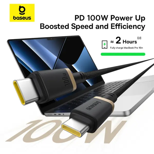 Baseus Dura Series Fast Charging Cable Type-C to Type-C 100W 1m Gold+Black image 6