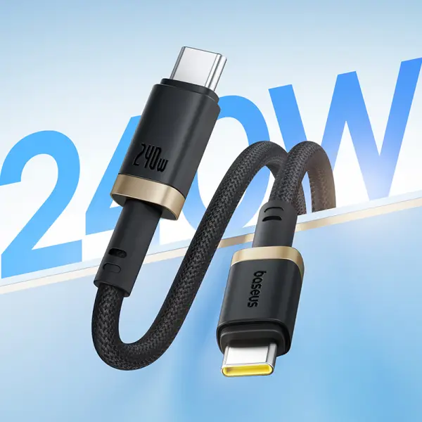 Baseus Dura Fast Charging Data Cable USB-C to USB-C 240W 1m Gold Black image 2
