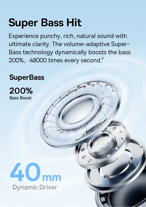 OS-Baseus Bass BH1 Lite Wireless Headphones Cosmic Black image 4
